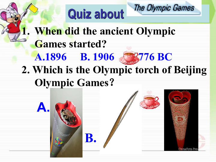 人教新课标必修2  Unit2 The Olympic Games  Warming up and reading课件（31张PPT）