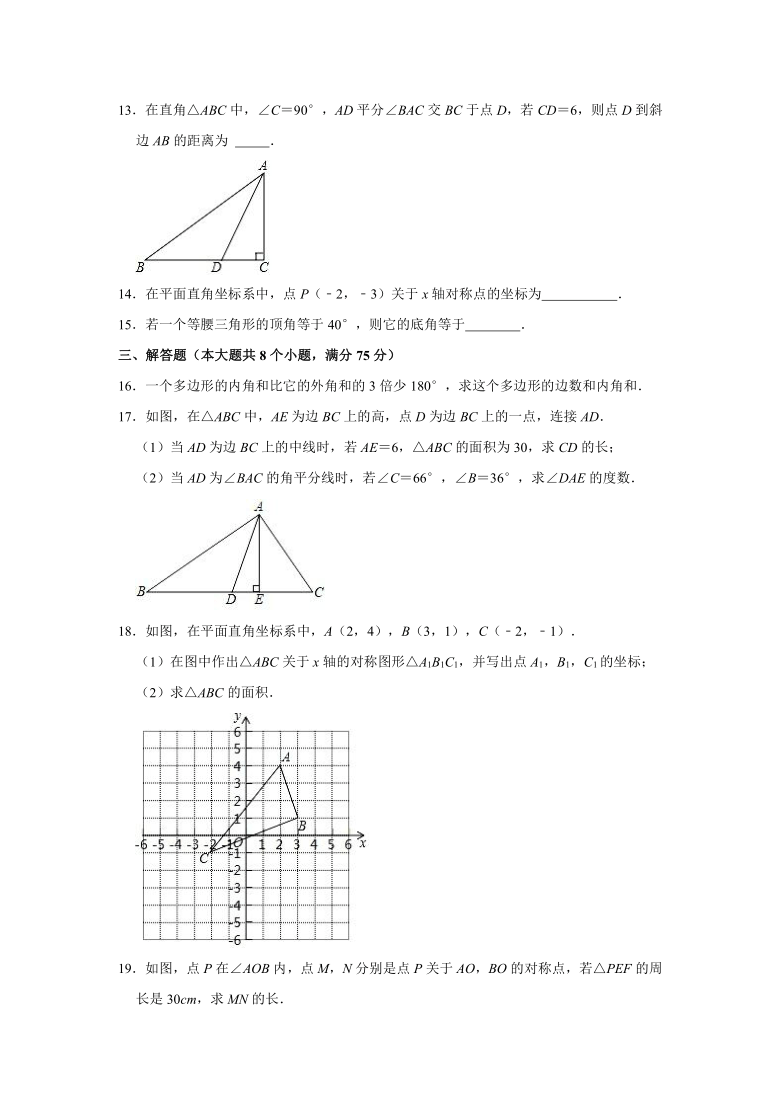 2020-2021学年河南省濮阳市濮阳县八年级（上）期中数学试卷（Word版 含解析）