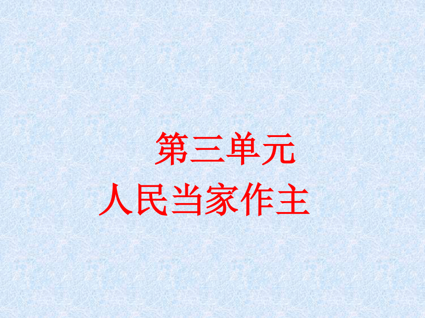 部编八下道德与法治第三单元人民当家作主单元练习题课件 (共30张PPT)