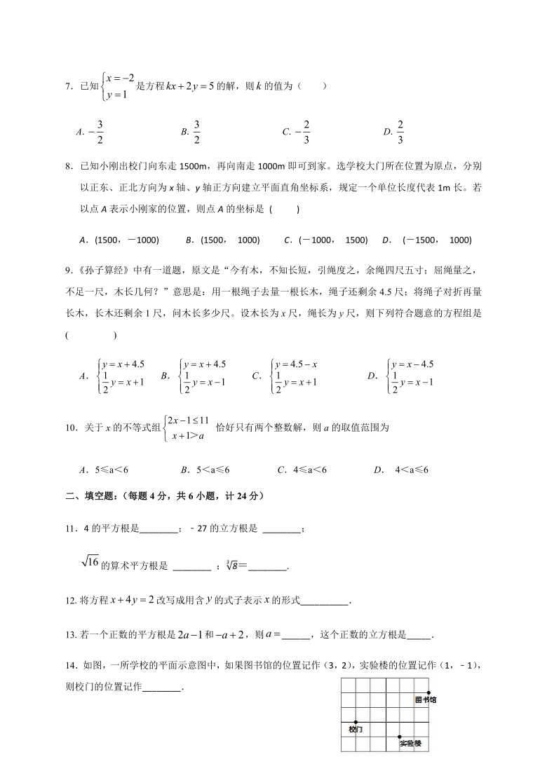 福建省厦门市海沧区鳌冠学校2019-2020学年七年级下学期返校考试数学试题（word版答案不全）