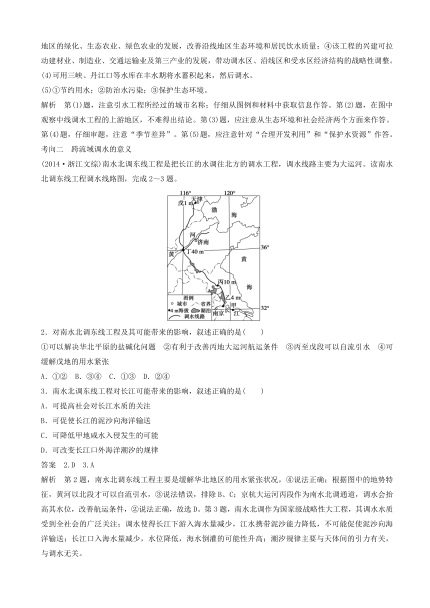 地理必修III鲁教版 3.3 资源的跨区域调配——以南水北调为例学案