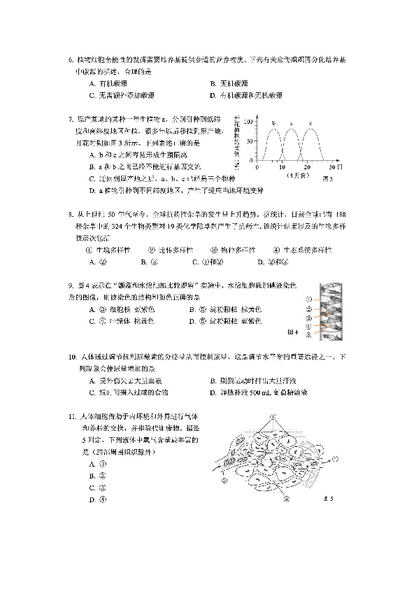 2020年上海市杨浦区生命科学等级考高三二模试卷（PDF版）