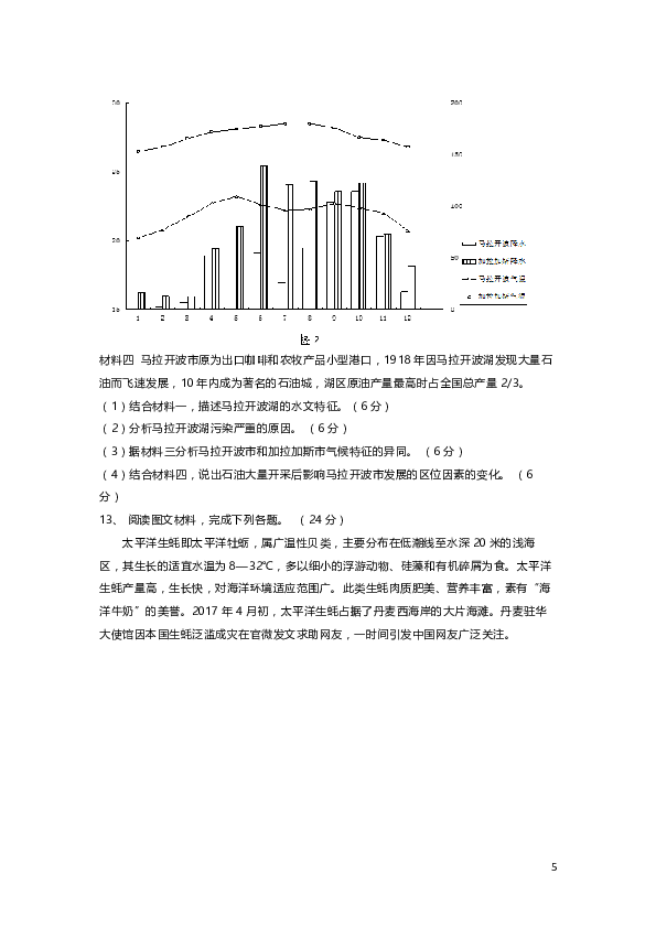 天津市天津一中、益中学校2019届高三下学期第五次月考文综试题 PDF版含答案