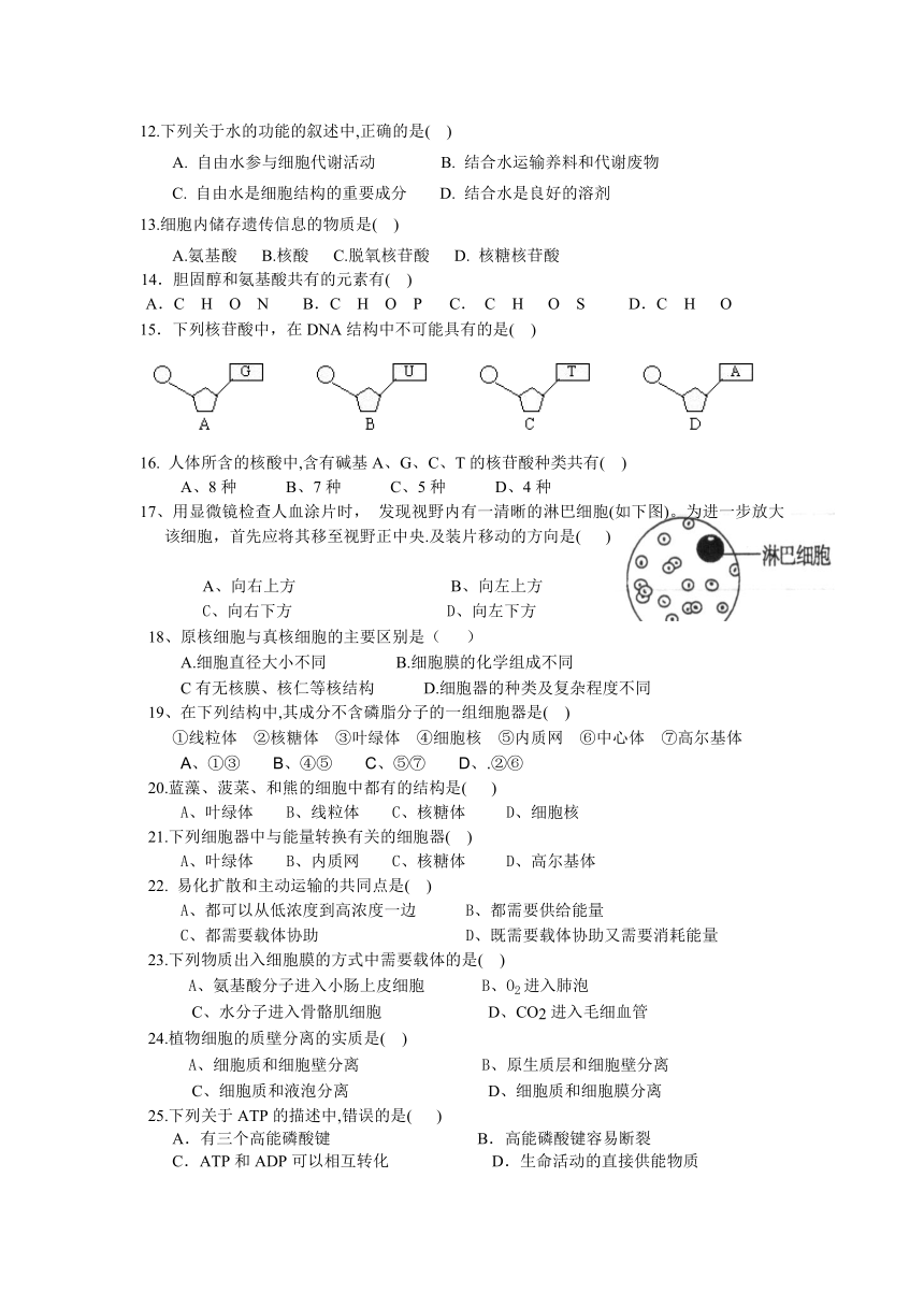 灌云县陡沟中学2015—2016年度高一年级第二次月考试卷