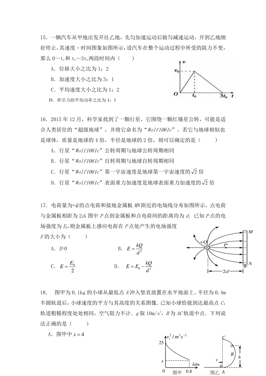 新疆伊犁州伊宁县第一中学2016届高三第四次模拟考试理科综合试题（暂无答案）