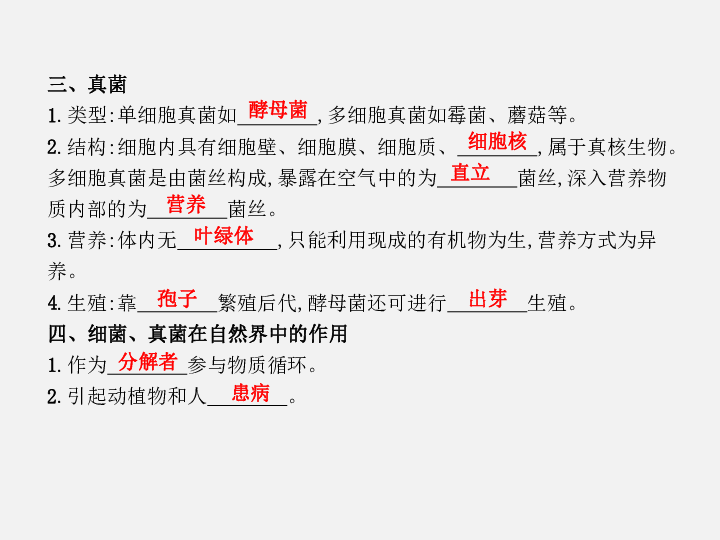 2020年中考生物基础知识复习：第五单元生物圈中的其他生物 第16讲细菌、真菌和病毒课件（35张ppt）