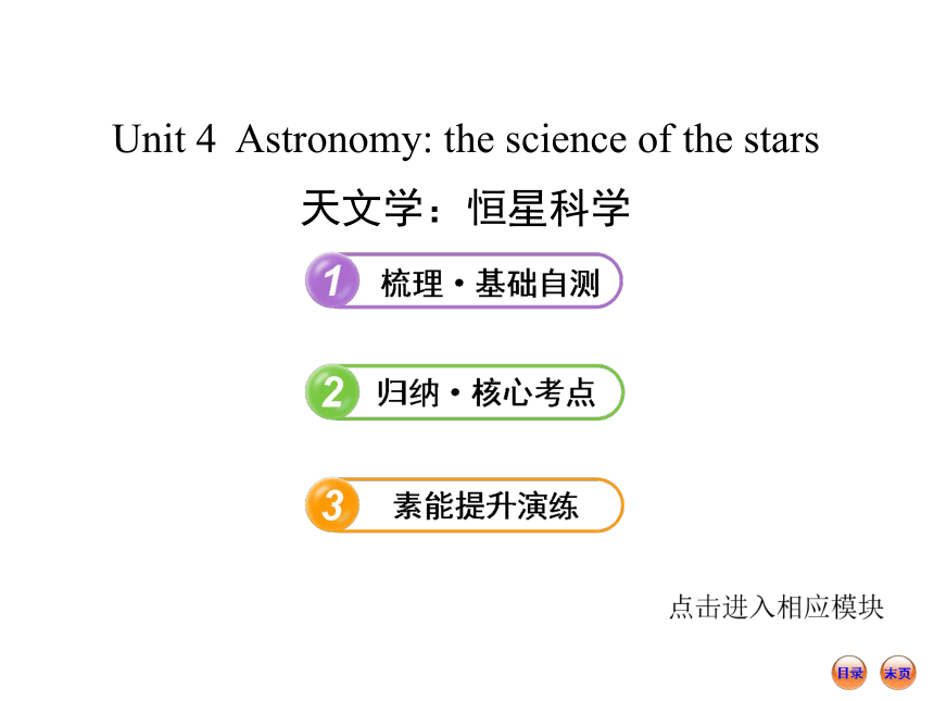 【冲刺版】2014届高考英语一轮单元复习冲刺精品课件必修3  Unit 4 Astronomy：the science of the stars（人教版）
