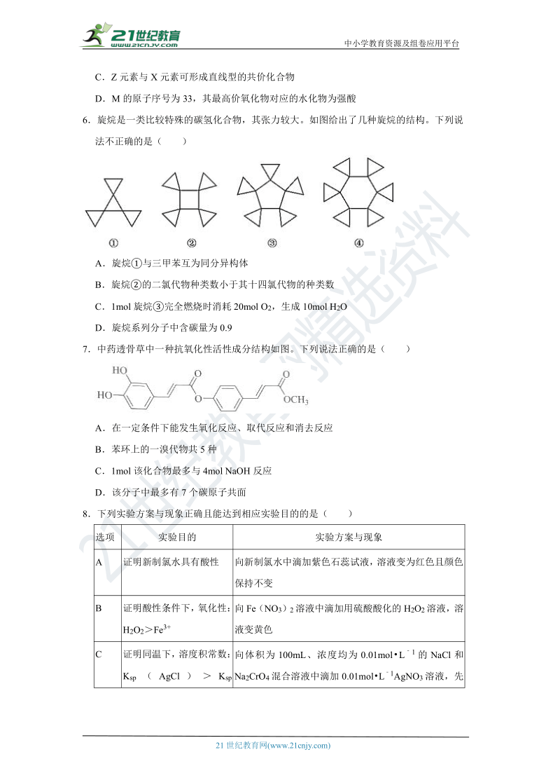 2021年湖南省新高考化学全真模拟卷（含解析）
