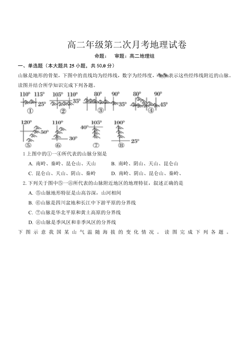 江西崇仁二中17-18学年高二上第二次月考--地理