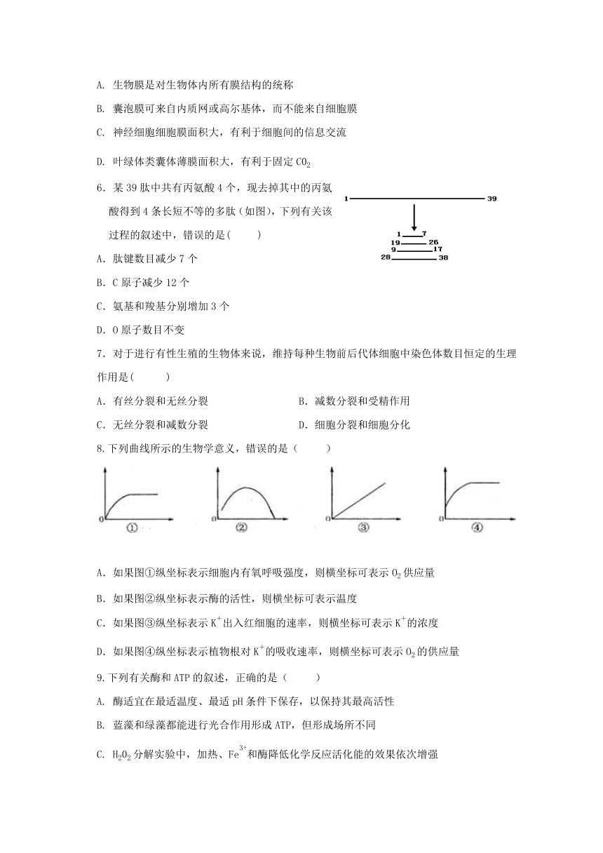 福建省闽侯县第八中学2017-2018学年高一下学期期中考试生物试题 PDF版