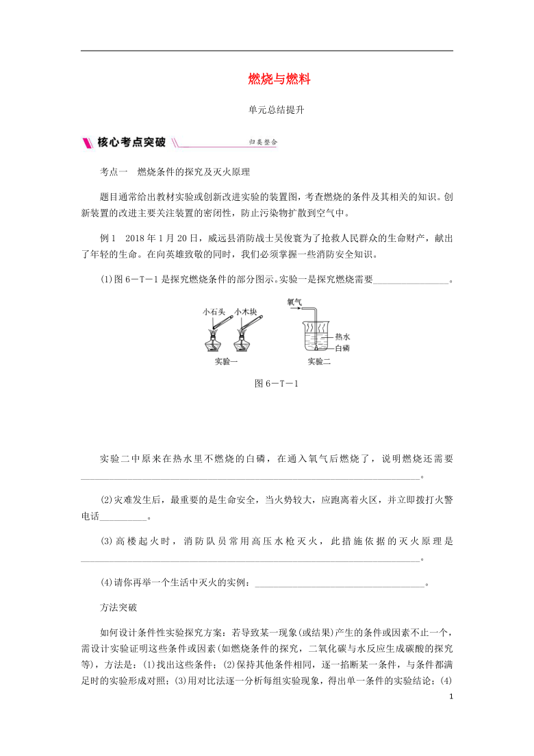 九年级化学上册 第六单元 燃烧与燃料总结提升 （新版）鲁教版