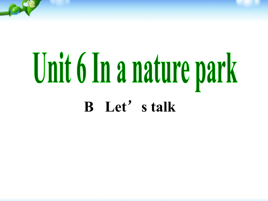 Unit 6 In a nature park 第五课时课件
