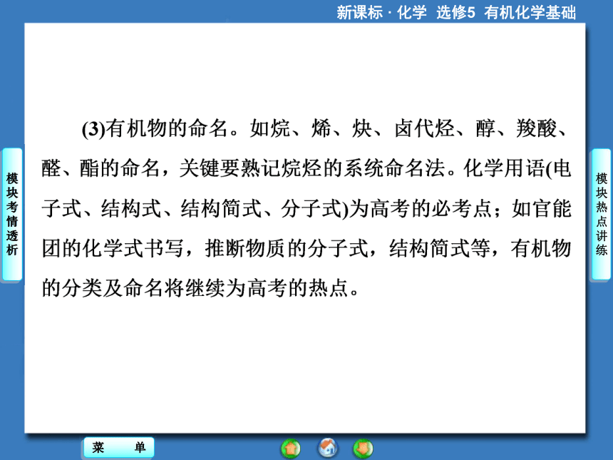 【课堂新坐标】（教师用书独具）2014年高中化学选修五课件【教学目标分析+教学方案设计+课前自主导学】模块高考热点透视（77张ppt）