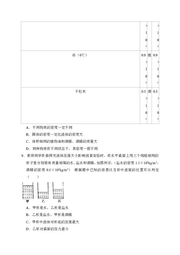 2017-2018学年云南省保山市腾冲八中八年级（上）期末物理模拟试卷（解析版）