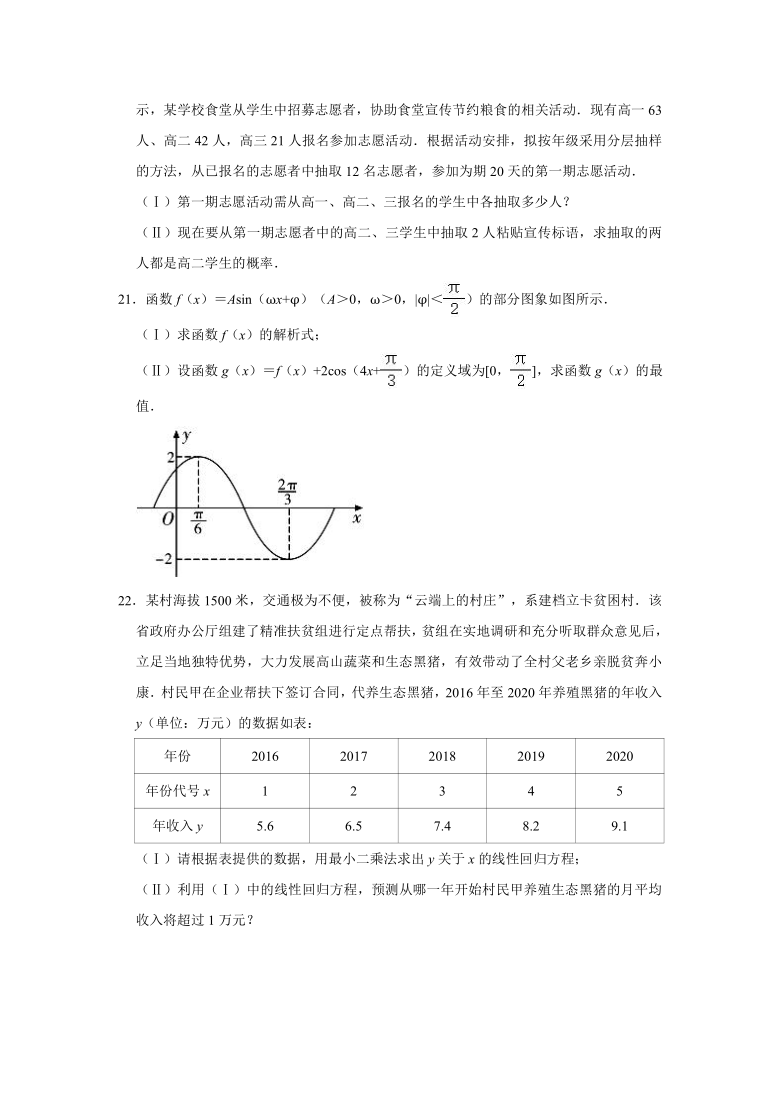 2020-2021学年陕西省西安市阎良区高一（下）期末数学试卷（Word解析版）