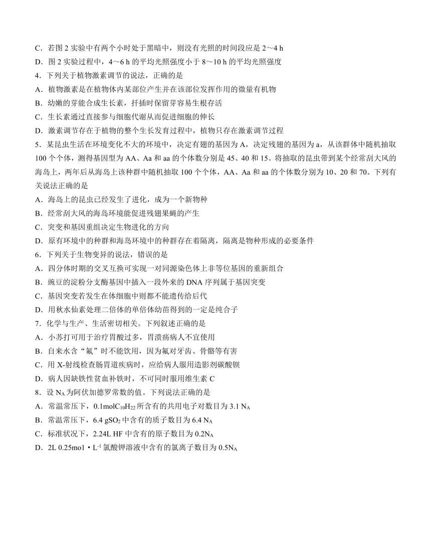 2018届山西省全国普通高等学校招生全国统一考试模拟（一）理综