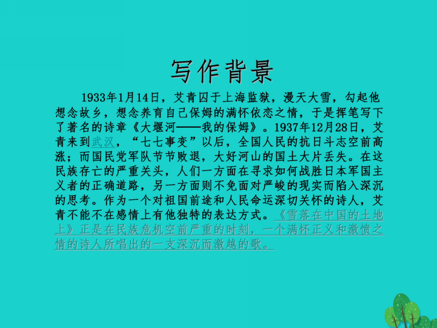 2017-2018学年粤教版必修2 第5课  雪落在中国的土地上  课件