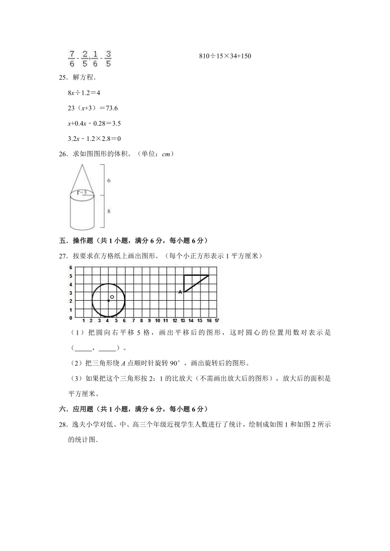 人教版数学2021年内蒙古呼和浩特市小升初数学试卷一word版解析版