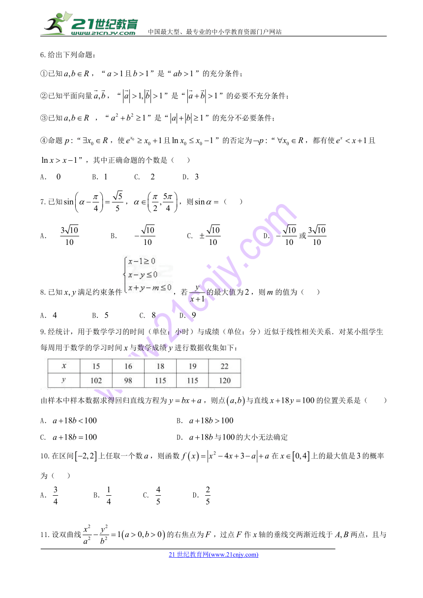 2018届江西师大附中高三年级测试（三模）理科数学（word版）