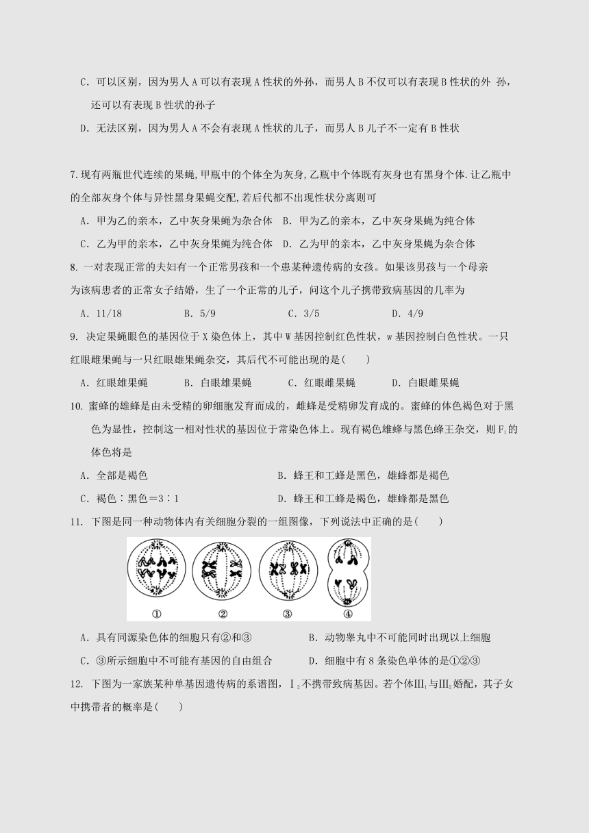 吉林省松原市扶余第一中学2017-2018学年高一下学期期中考试生物试题（含答案）