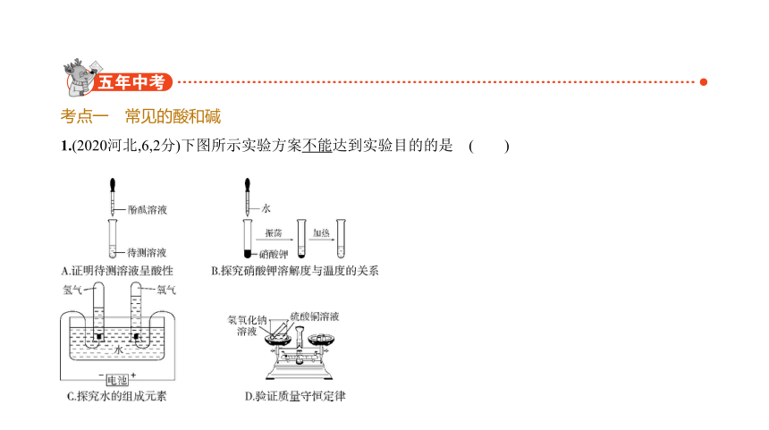 2021年化学中考复习河北专用 专题五　常见的酸和碱课件（113张PPT）