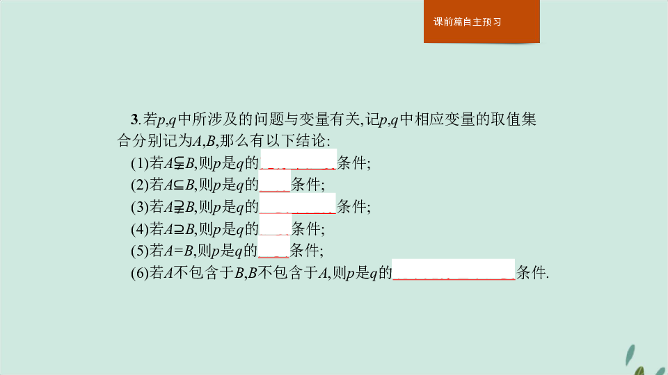 高中数学新人教A版选修2-1课件：习题课——充分条件与必要条件的综合应用（17张）