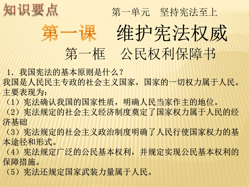 八年级下册道德与法治全册复习提纲  课件（共24张ppt）