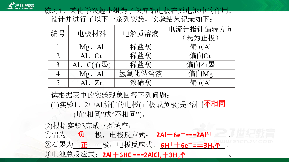 2.2化学能转化为电能（第3课时 ）同步课件13页