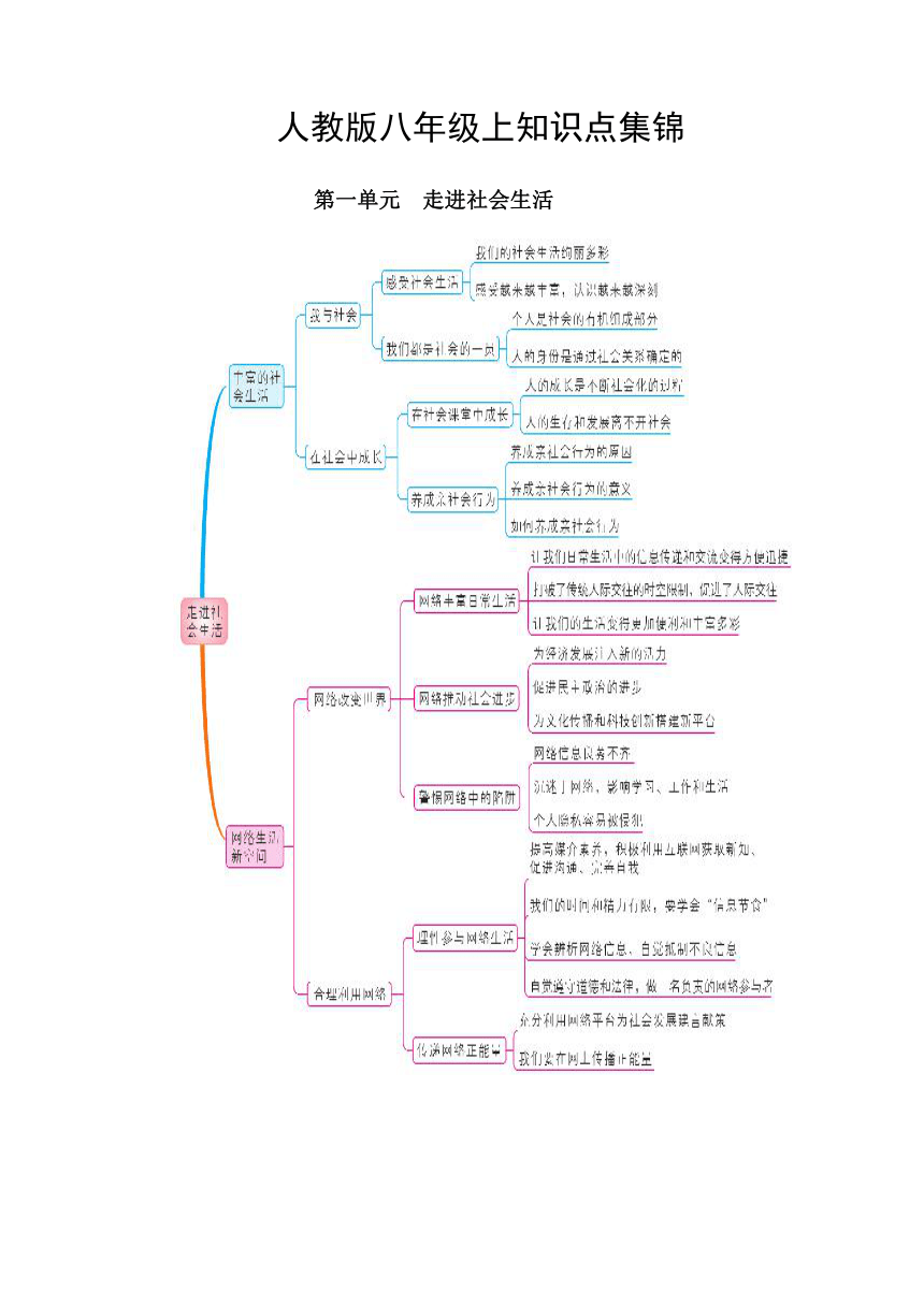 人教版道德与法治八年级上册知识点集锦