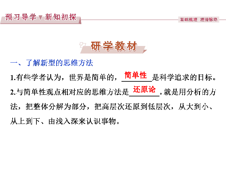 2019-2020学年人教A版高中政治人教版选修4课件：专题4-第6框 鸟瞰思维研究课件（38张）