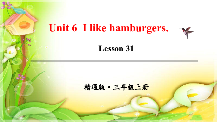 Unit 6 I like hamburgers.Lesson 31 课件（21张PPT）