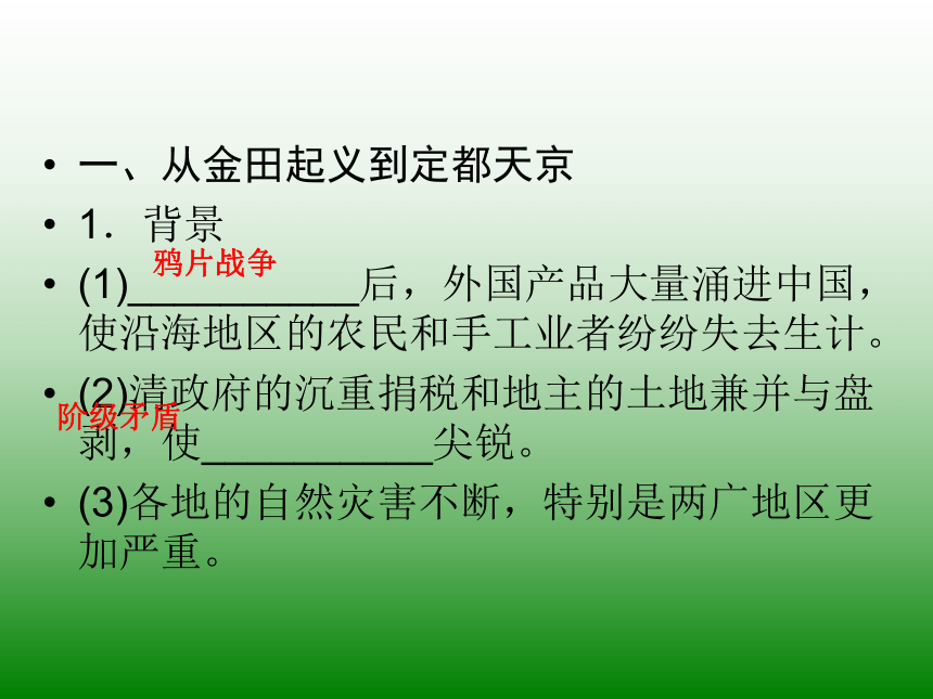 2014-2015学年高中历史人民版必修I专题3 第1课 太平天国运动 课件