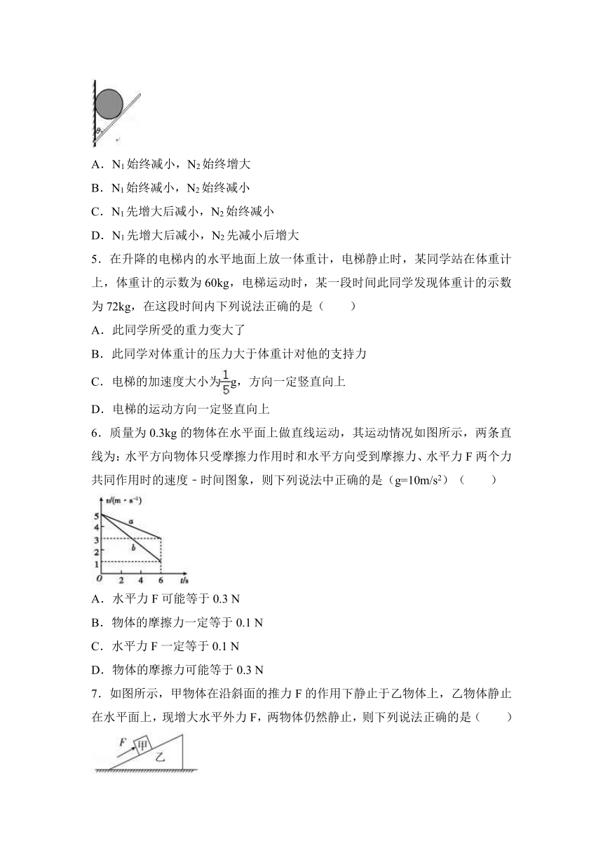 福建省晨曦、冷曦、正曦、岐滨四校2016-2017学年高一（上）期末物理试卷（解析版）