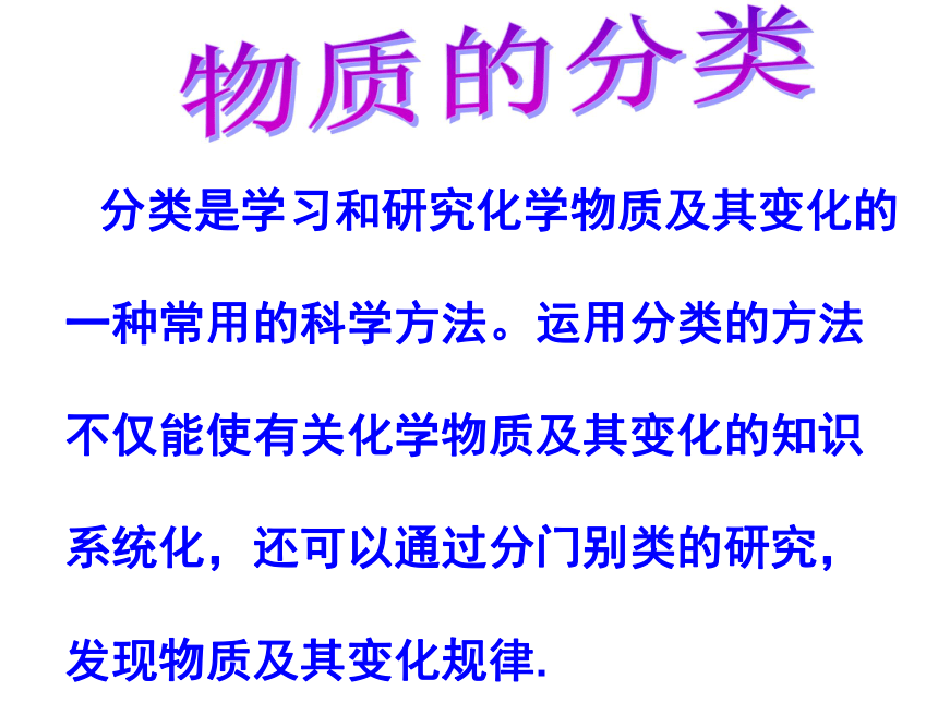 中考化学专题复习《物质的分类》课件 （共18张PPT）