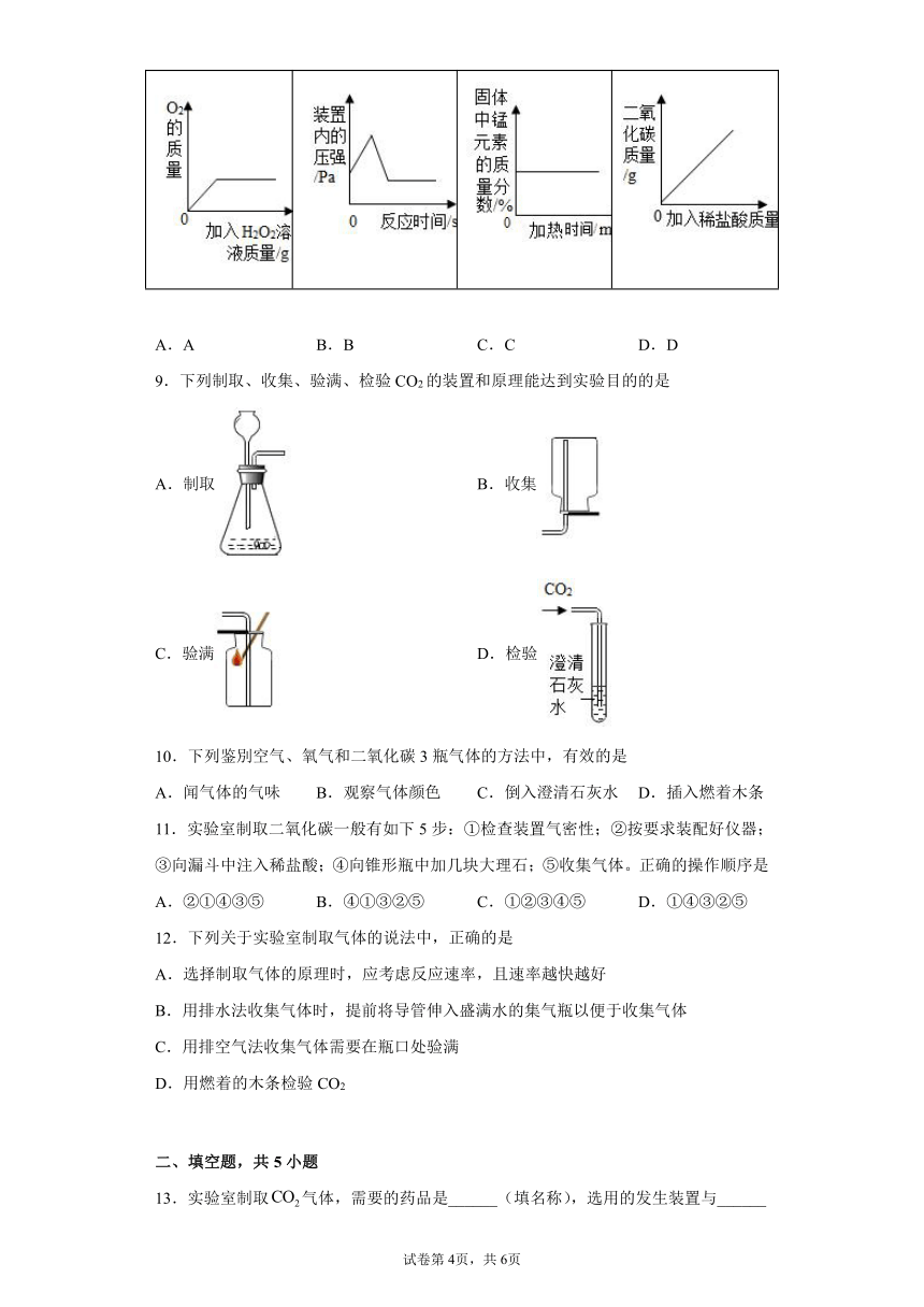 第2章身边的化学物质基础实验2二氧化碳的制取与性质新学期同步练习