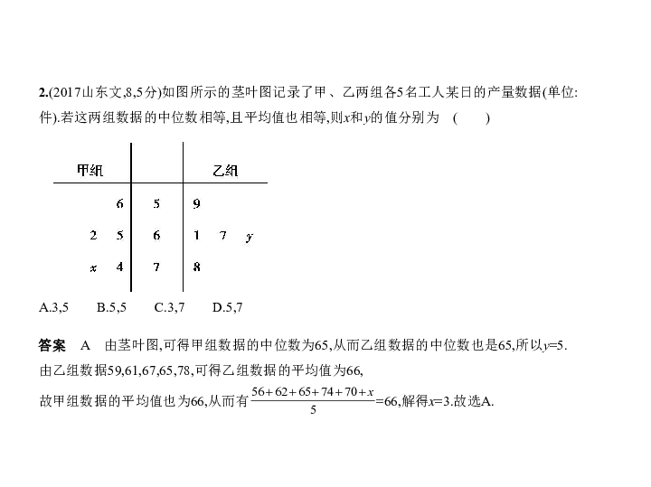 新高考山东专用(含2019年高考题)一轮复习第十二章12.4统计(课件118)