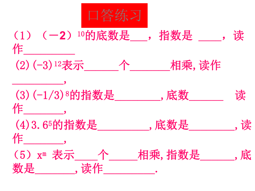 北师大版七年级数学上册2.9 有理数的乘方课件（13张ppt）