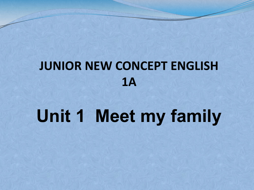 朗文外研社新概念英语四年级下册 Unit 1 Meet the family！课件