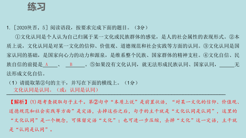 2021年陕西中考语文总复习课件 二轮专题一 基础运用训练解析（二）（83张PPT）