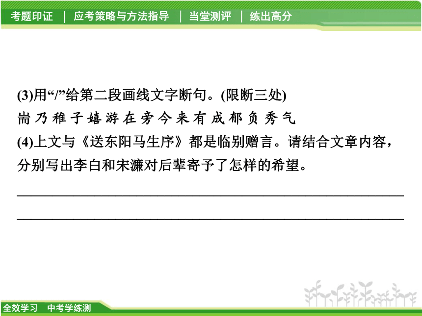 2018中考学练测 · 语文（省版）3.2 文言文阅读课件