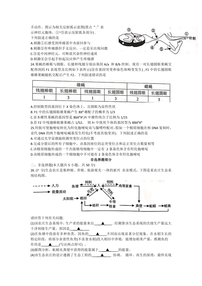 浙江省名校新高考研究联盟（Z20名校联盟）2021届高三第一次联考生物试题