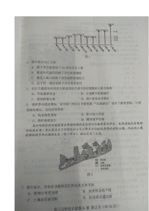 河北省唐山市2019届高三下学期第三次模拟考试文科综合试卷 扫描版含答案