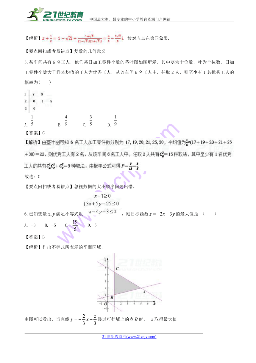 2018年全国高考冲刺模拟高三错题重组（1）数学试题（解析版）