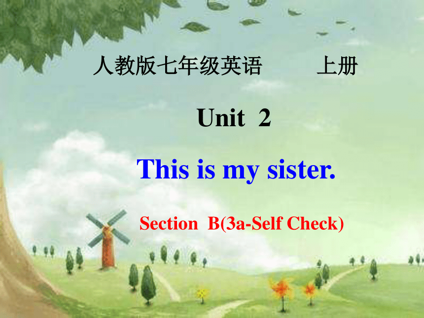 Unit 2 This is my sister Section  B(3a-Self Check)精美课件