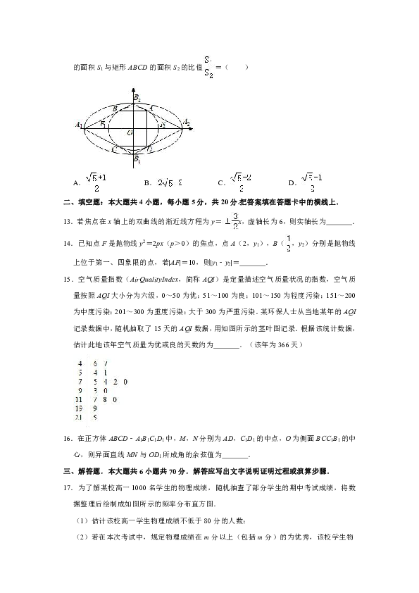 2018-2019学年海南省八校联盟高二（上）期末数学试卷（解析版）