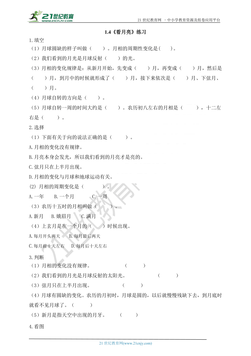 1.4《看月亮》（同步练习）