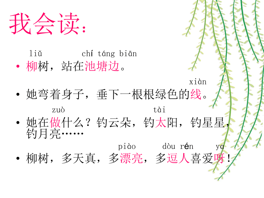冀教版小学语文一年级(上)第一册 柳树 课件