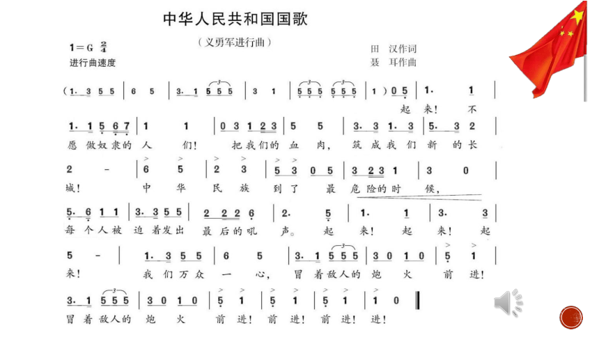 小学音乐四年级上册 第1课《中华人民共和国国歌》课件（17张PPT）