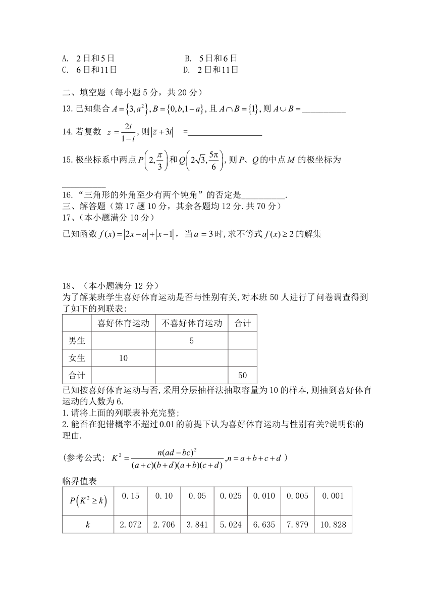 内蒙古阿拉善左旗高级中学2017-2018学年高二下学期期末考试文数试卷 Word版含答案