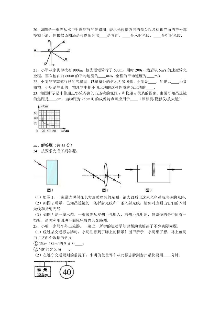 江苏省扬州市仪征市古井中学2016-2017学年八年级（上）单元训练物理试卷（12月份）（解析版）